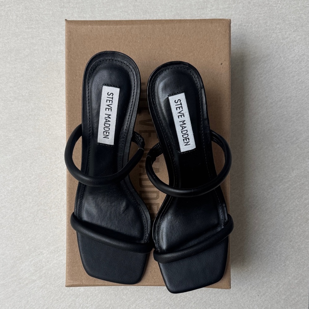 Steve Madden Black Strappy Heels